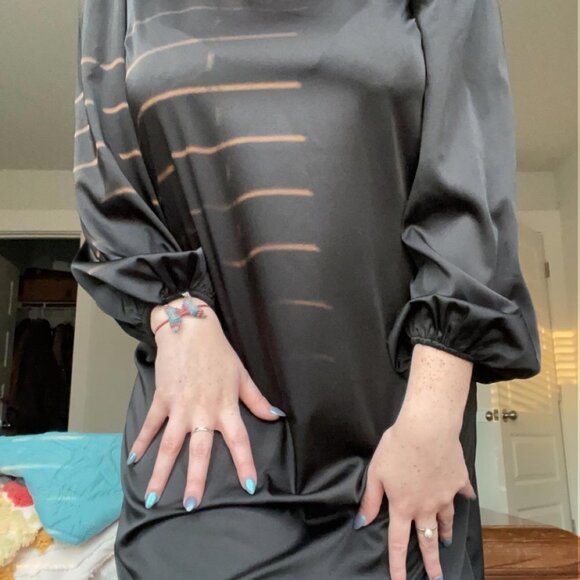 ShopDandy dress The Drop Mori style black minimalist whimsigoth witchy gothic - Picture 2 of 5